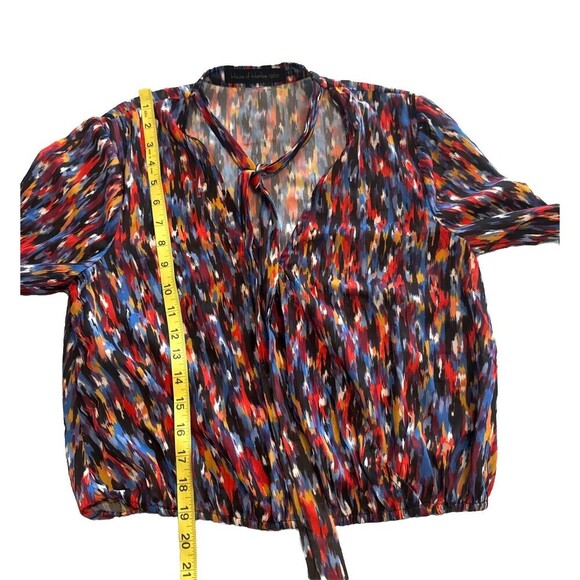 House Of Harlow 1960 X Revolve Joli Tie Cuff Polyester Multicolor Blouse Sz S - Picture 11 of 12